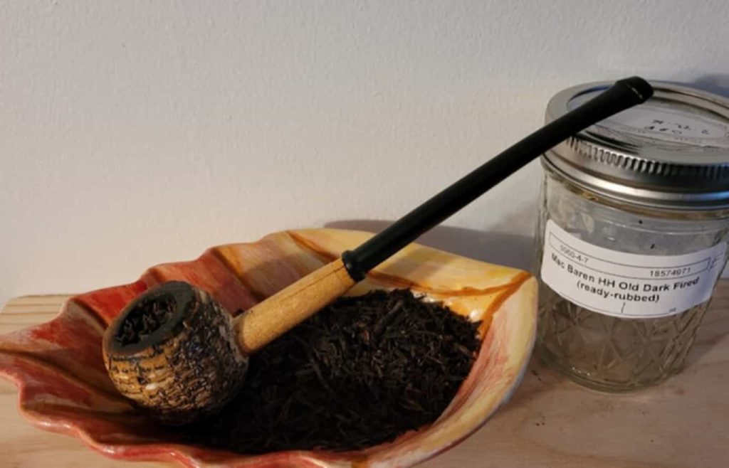 Dark-fired Latakia tobacco in a classic pipe